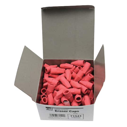 Charles Leonard Economy Wedge Shape Eraser Caps, 6 Boxes of 144